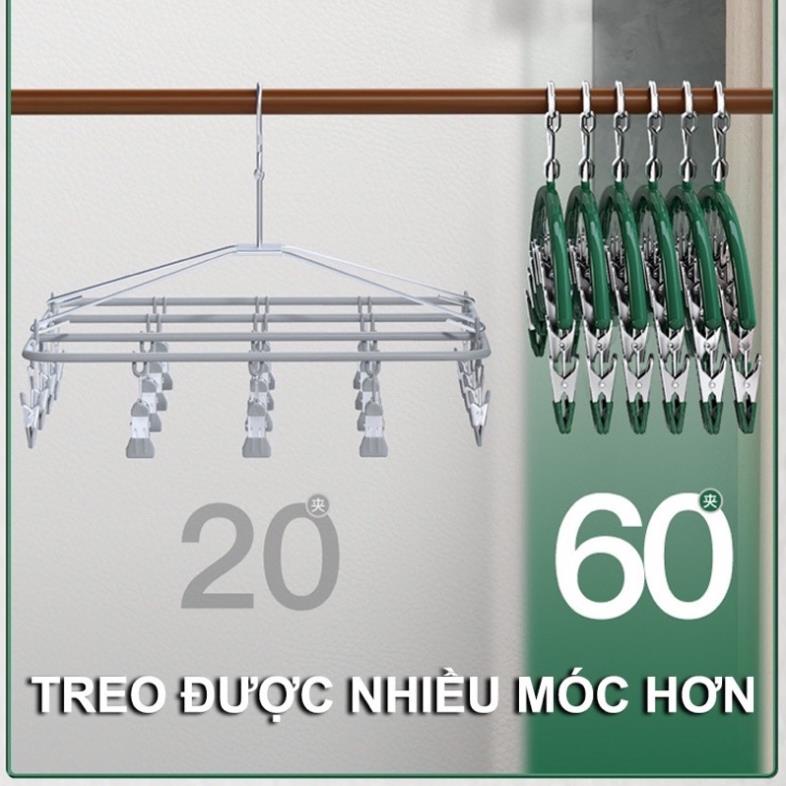 THS Móc treo đồ lót, móc kẹp treo quần áo 10 kẹp phơi đồ đa năng, gấp gọn,tiện dụng