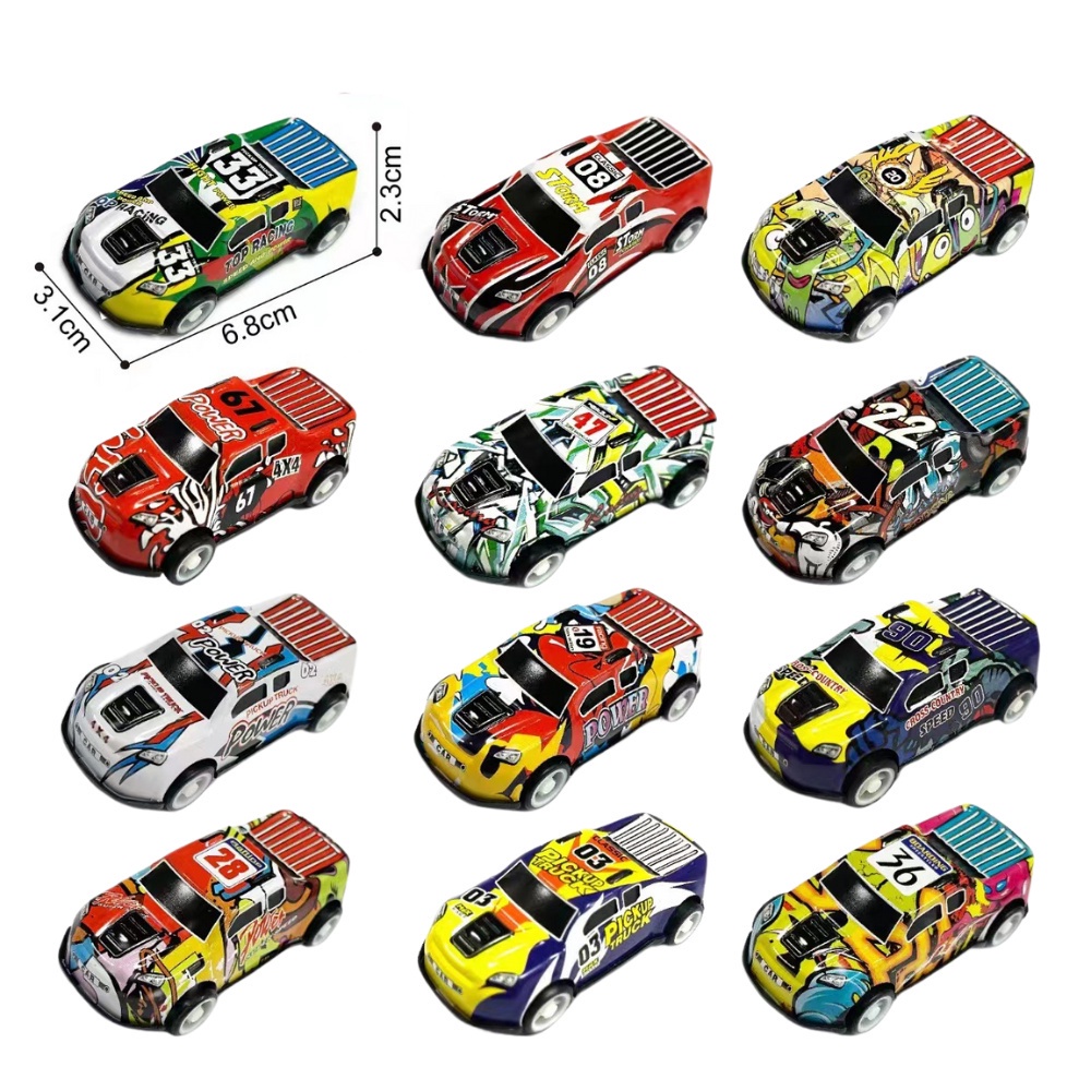 Thùng 30 Ô Tô Đồ Chơi Cho Bé, Set 30 Xe Đua Chạy Đà Cót Chất Liệu Hợp Kim, Nhựa ABS - Tặng Kèm Thùng Nhựa