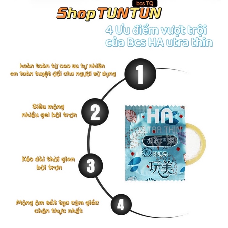 Bao Cao Su HA Utrathin Nội Địa Trung Mỏng Nhiều Nước Dùng Thích
