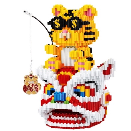 Bộ Đồ Chơi Lắp Ráp Hình Chú Mèo Thần Tài Dễ Thương Cho Bé