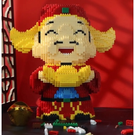 Bộ Đồ Chơi Lắp Ráp Hình Chú Mèo Thần Tài Dễ Thương Cho Bé