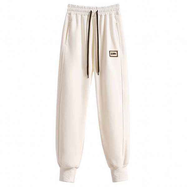 Quần ống đứng nữ quần nữ dài Quần thể thao lót nhung quần thể thao thoải mái Harlan tôn dáng gầy dễ phối thân hình nhỏ mẫu mới mùa thu đông 2023 bo gấu rộng rãi cho nữ