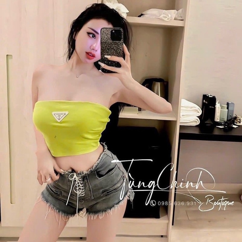ÁO ỐNG PRA.DA Chất Thun Borip dày dặn, ôm dáng trẻ trung sành điệu
