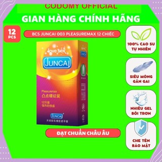 Bao cao su JUNCAI Pleasuremax gân gai đặc biệt Hộp 12 chiếc size 52mm