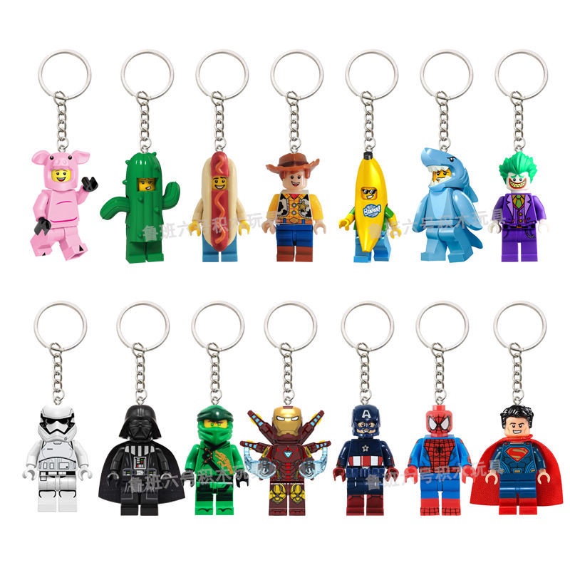 Móc Khóa Hình lego Mini Sáng Tạo Cho Cặp Đôi