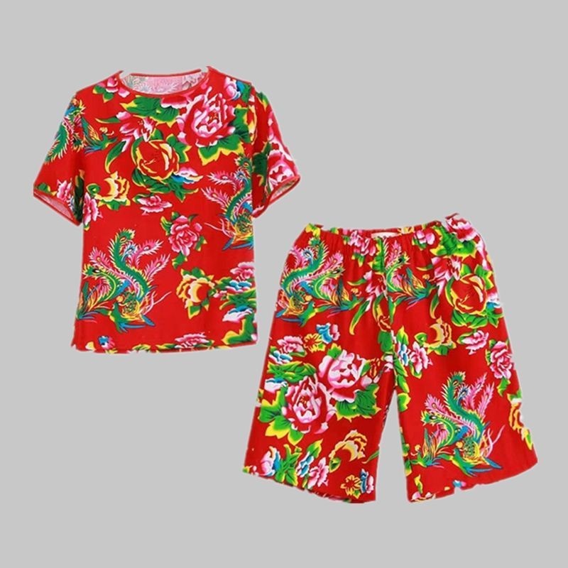 Set Áo Thun Ngắn Tay Và Quần short Họa Tiết Hoa Thời Trang Cho Nữ