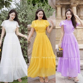 Đầm váy nữ maxi tầng bồng bềnh, nhẹ nhàng dành cho các đi du lịch, đi biển siêu xinh