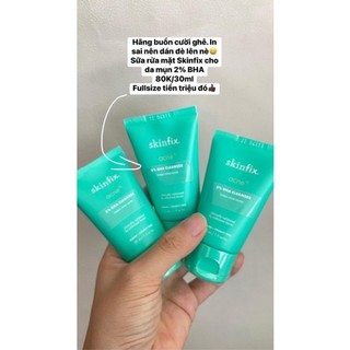 Sữa rửa mặt SKINFIX 2% BHA cho da dầu mụn 30ml