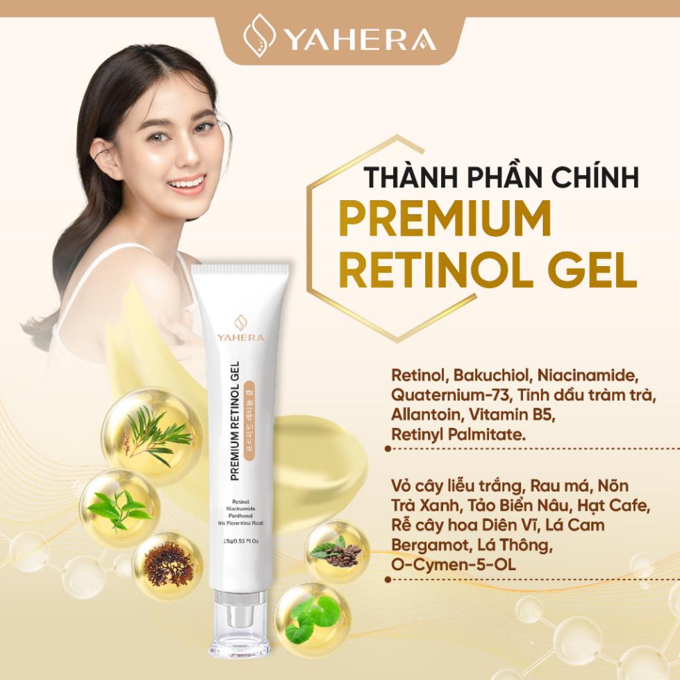 Gel chấm mụn cao cấp YAHERA Premium Retinol Gel Giảm mụn, xẹp mụn, khô còi