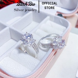 Nhẫn bạc nữ đính đá nhiều mẫu mới free size - nhẫn nữ bạc tiệm bạc bánh bèo