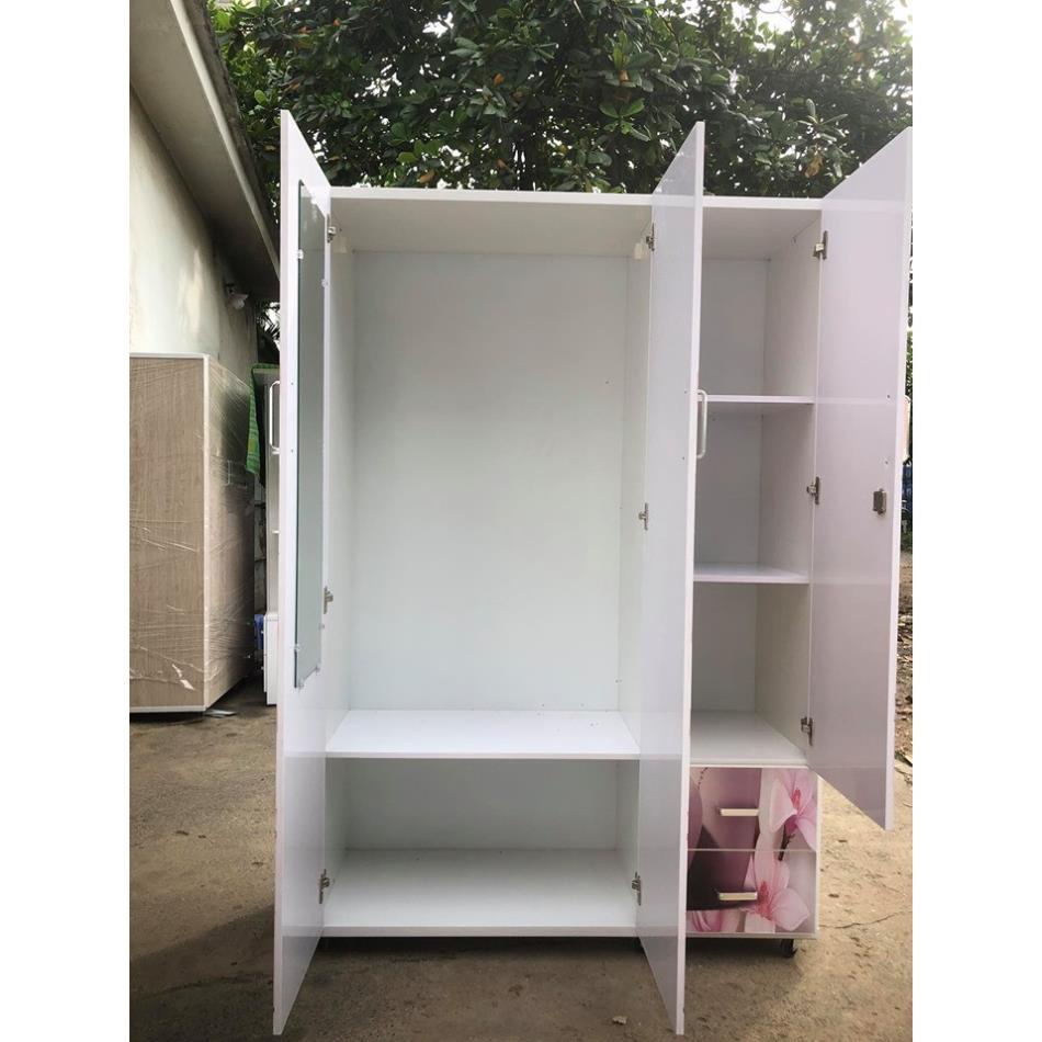 Tủ nhựa , tủ nhựa đài loan 3 cánh 2 ngăn kéo ngang 1m24 cao 1m85
