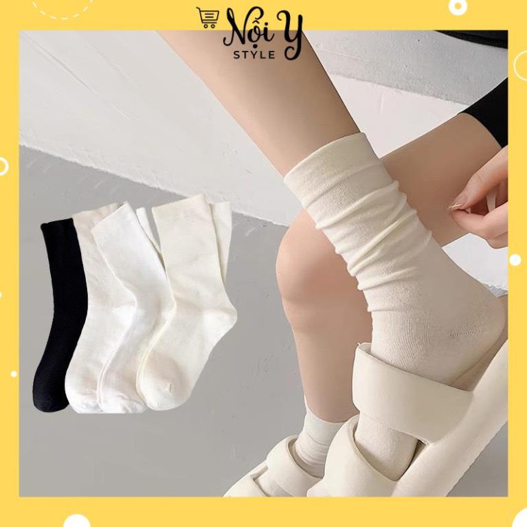 Set 5 Đôi Tất Cổ Cao, Vớ Cổ Cao Nữ Vải Cotton Co Giãn Thời Trang Hàn Quốc S2 tongkhonoiy88