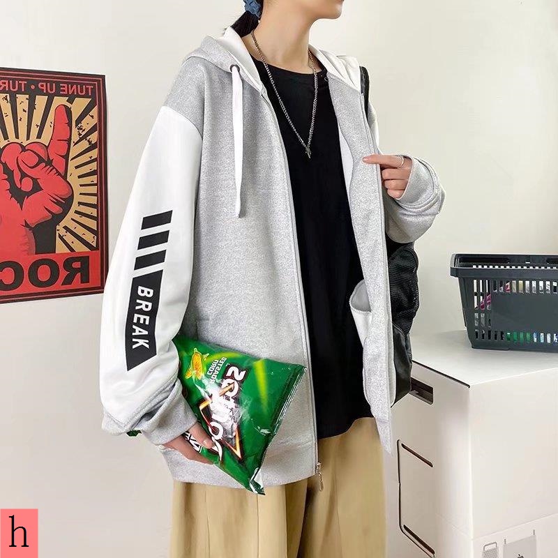 Áo Khoác Bóng Chày Có Nón Dáng Rộng Thời Trang Đường Phố Hàn Quốc Cho Nam