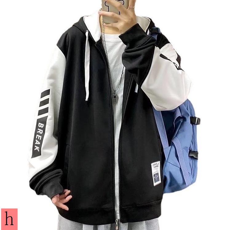Áo Khoác Bóng Chày Có Nón Dáng Rộng Thời Trang Đường Phố Hàn Quốc Cho Nam