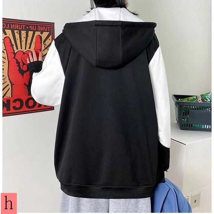 Áo Khoác Bóng Chày Có Nón Dáng Rộng Thời Trang Đường Phố Hàn Quốc Cho Nam