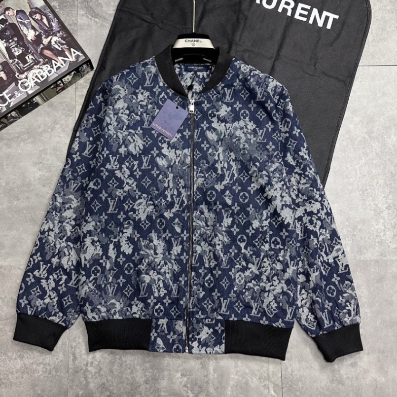 002 Áo khoác lv loang xám đen, áo bomber mẫu hot hai lớp ấm áp cho mùa thu đông màu loang from chuẩn phong cách giới trẻ