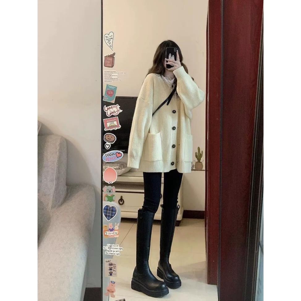 Áo len cardigan trơn dáng rộng AO26