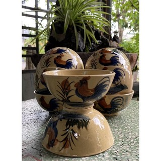 Chén gốm gà nam bộ xưa, size 12cm, loại 2 chân đinh giá rẻ