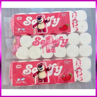 Giấy vệ sinh cao cấp gấu dâu sofy 4 lớp bịch 10 cuộn tặng thêm 2 cuộn hàng loại 1 c02