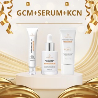 Bộ 3 giảm mụn, dưỡng trắng và chống nắng YAHERA Gồm gel chấm mụn 15g, serum dưỡng trắng 30g và kem chống nắng 50g