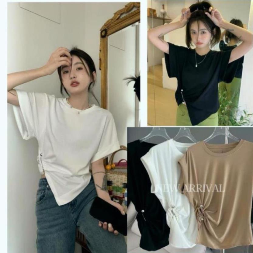 Áo thun tay lật dúm eo siêu sang thời trang siêu xinh AO23