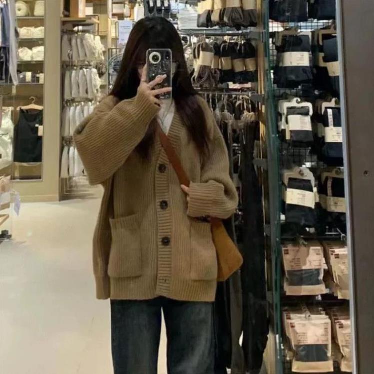 Áo len cardigan trơn dáng rộng AO26