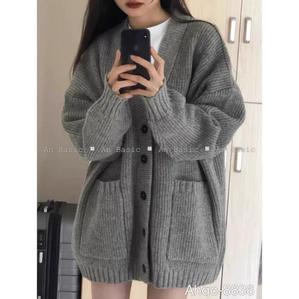 Áo len cardigan trơn dáng rộng AO26