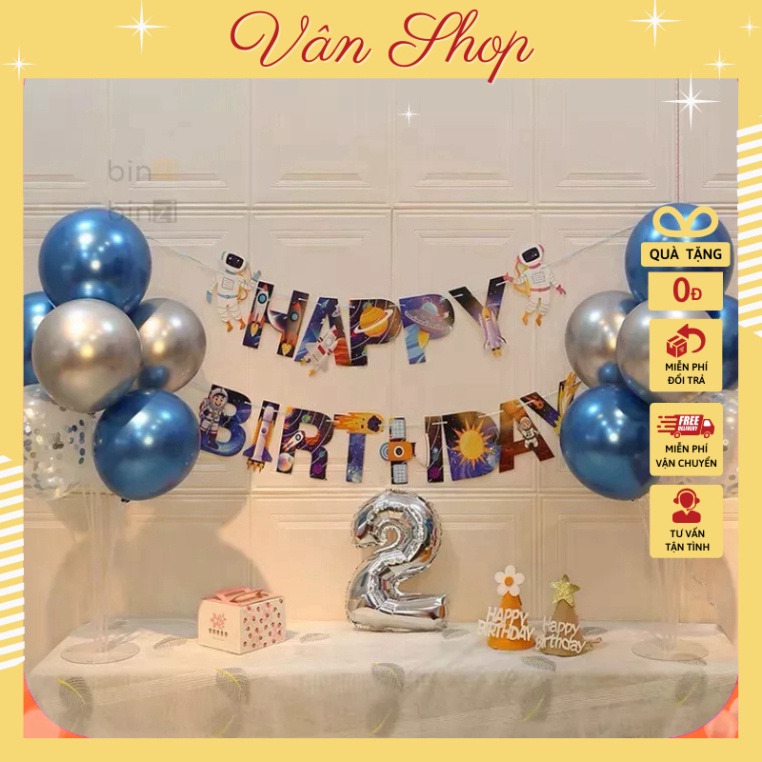 Set trang Trí Sinh Nhật Đơn Giản Giá Rẻ Kèm 2 Trụ Bóng 7 Nhánh Giả Bóng Bay Tặng Kèm Đèn Led Băng Dính Dán Bóng