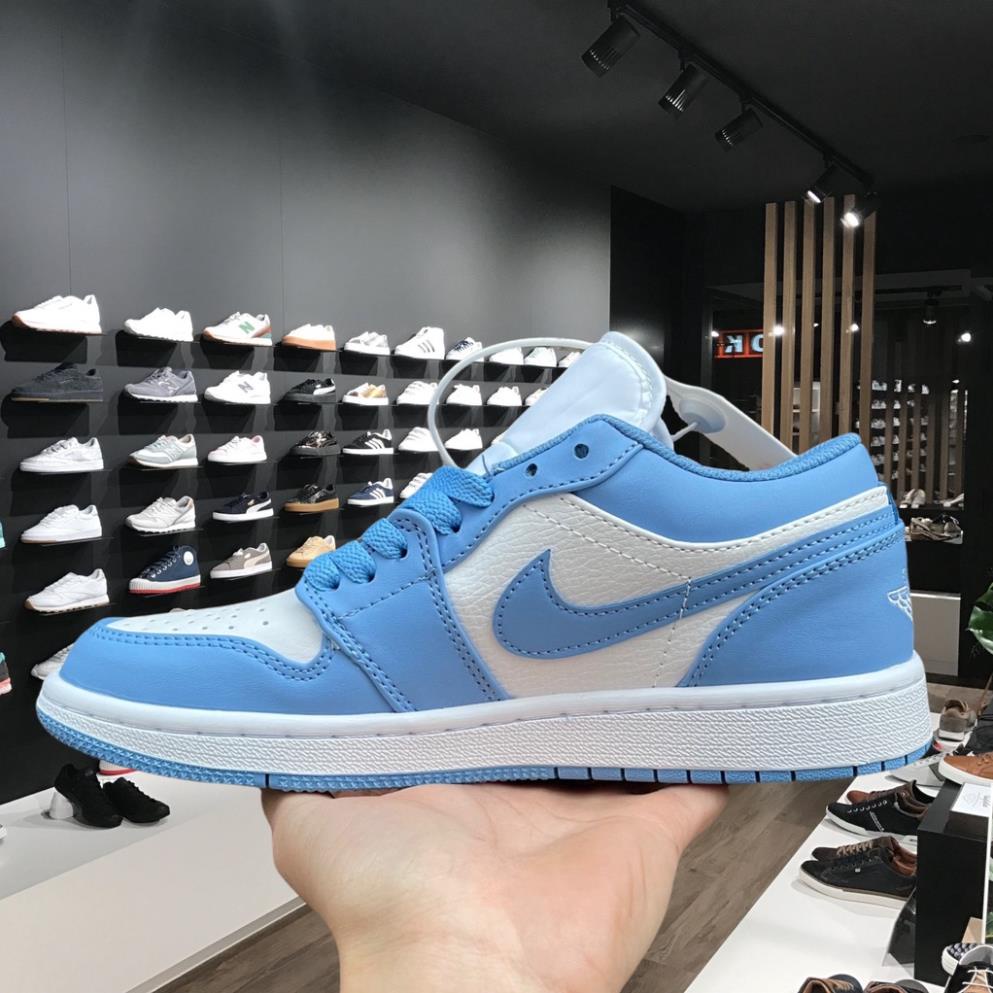 Giày thể thao Jd phối Xanh Dương Trắng thấp cổ Giày Sneaker Jordan 1 Xanh dương