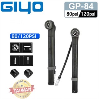 Bơm giyo gp-84 mini gắn xe đạp 80/120psi chất liệu nhôm