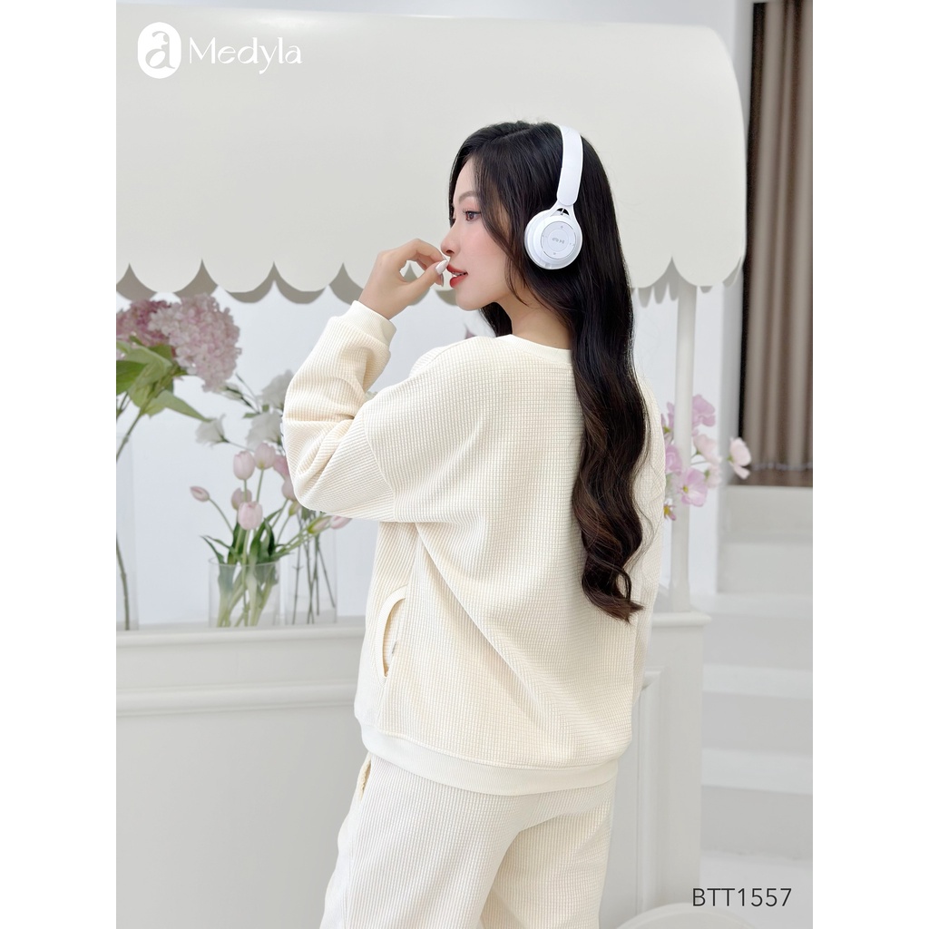 MEDYLA - Bộ đồ bầu mặc nhà Hoodie nỉ da cá dày dặn mặc được sau sinh - BTT1557