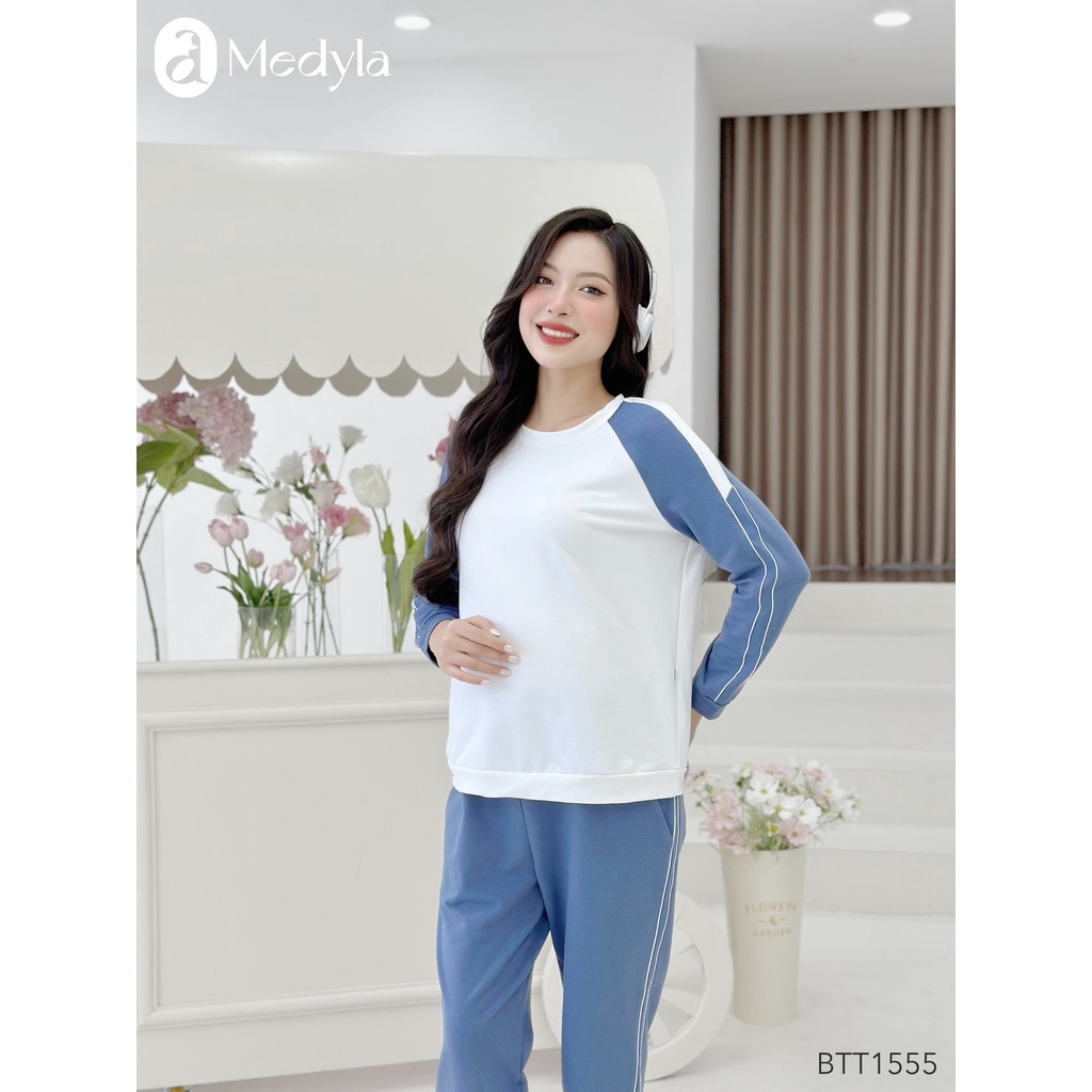MEDYLA - Bộ đồ bầu mặc nhà Hoodie nỉ da cá dày dặn mặc được sau sinh - BTT1555
