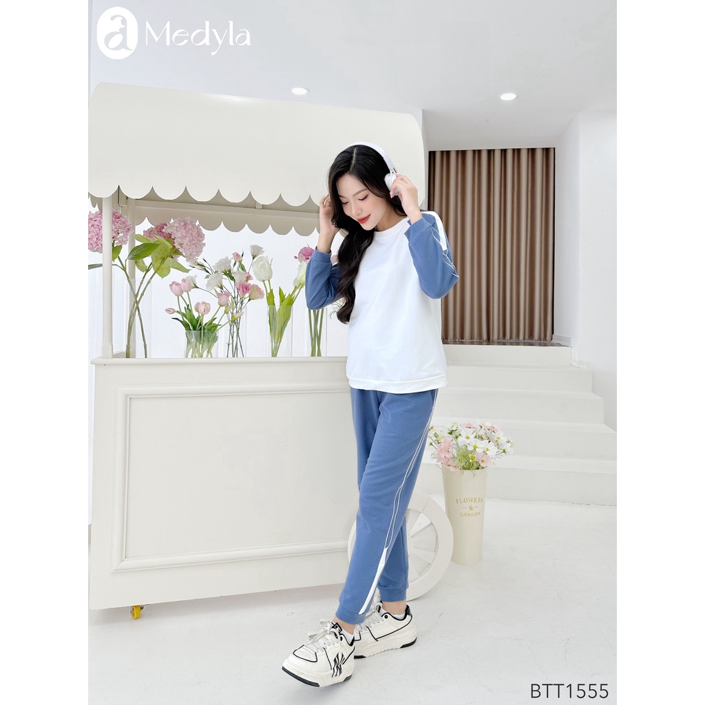 MEDYLA - Bộ đồ bầu mặc nhà Hoodie nỉ da cá dày dặn mặc được sau sinh - BTT1555