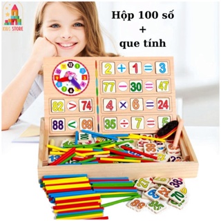 Đồ Chơi Gỗ Hộp Toán Học Có Chữ Số, Que Tính Cho Bé Học Toán KidsStore