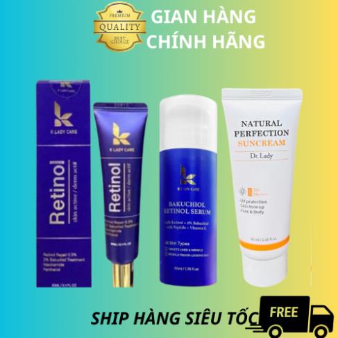 Kem &amp; Serum Dưỡng Ngăn Ngừa Lão Hoá Căng Bóng Da K Lady Care + Kem chống nắng Dr.Lady