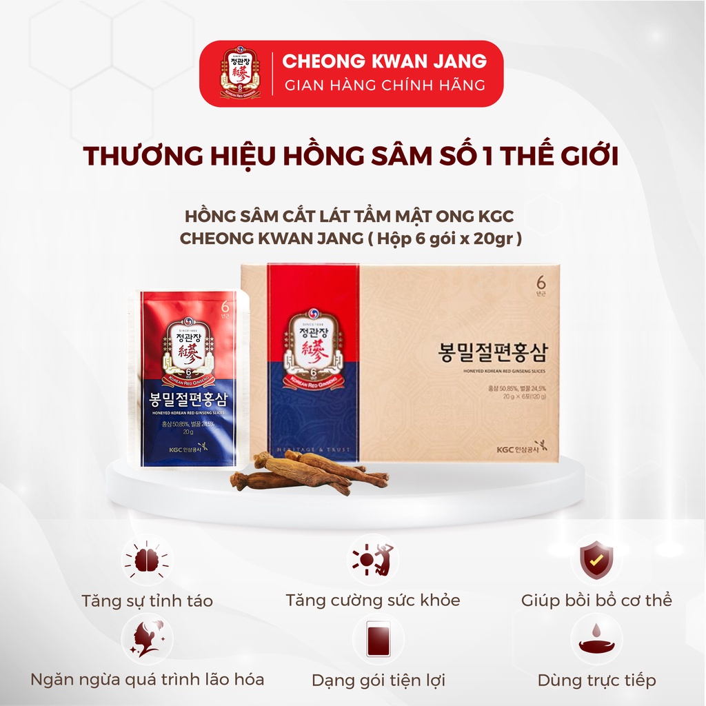 Hồng Sâm Cắt Lát Tẩm Mật Ong KGC Cheong Kwan Jang