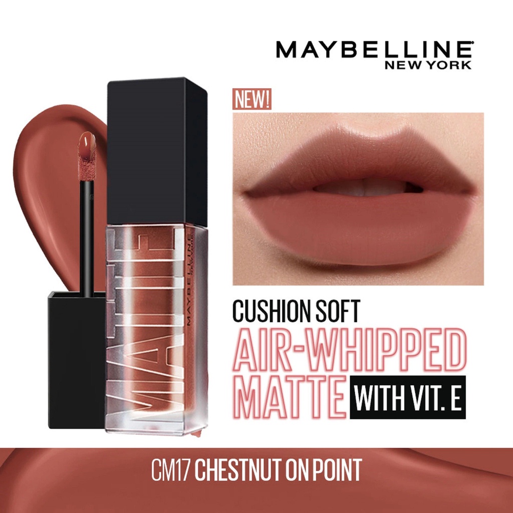 Son Kem Lì Maybelline Sensational Cushion Mattes CM17 Chestnut On Point Hạt Dẻ 6.4ML