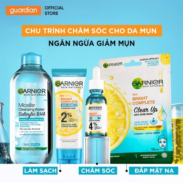 Nước Tẩy Trang Cho Da Dầu Mụn Micellar Water Garnier 400Ml