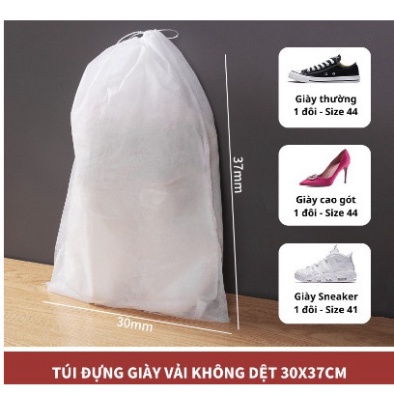 Túi Đựng Giày Đa Năng Vải Không Dệt, Miệng Dây Rút Tiện Lợi