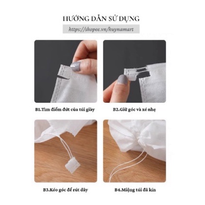 Túi Đựng Giày Đa Năng Vải Không Dệt, Miệng Dây Rút Tiện Lợi