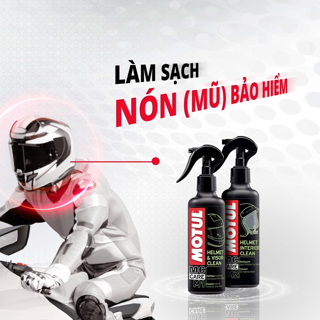 Dung dịch làm sạch lớp ngoài và kính mũ bảo hiểm - M1 HELMET & VISOR CLEAN 250ml