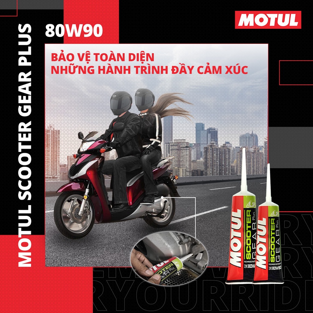 Dầu hộp số xe tay ga MOTUL SCOOTER GEAR PLUS 80W90 0.120L