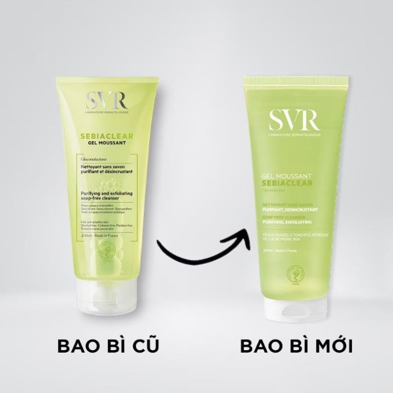 Sữa Rửa Mặt SVR Cho Da Dầu Mụn - SVR Sebiaclear Gel Moussant 200ml Loại Bỏ Tế Bào Da Chết SRM