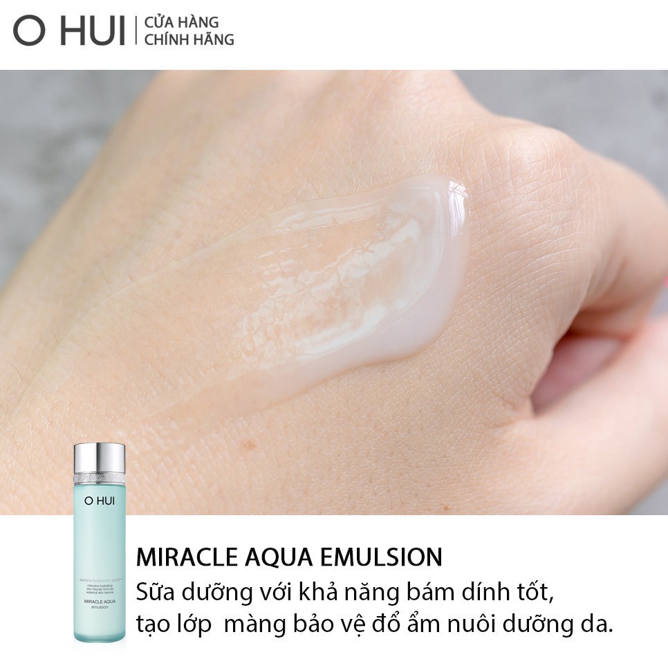 [Mã COSLUX09 giảm 120K đơn 1500K] Bộ cấp nước dưỡng ẩm da sáng trong OHUI Miracle Aqua Set 6 món