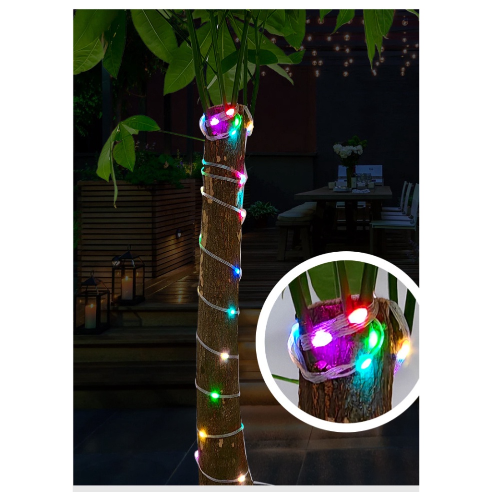 Dây đèn Led hạt gạo giọt lệ Fairy Light 30m 220V chạy đuổi, trang trí Lễ Tết ngoài trời aRGB Dây đèn Led hạt gạo giọt lệ