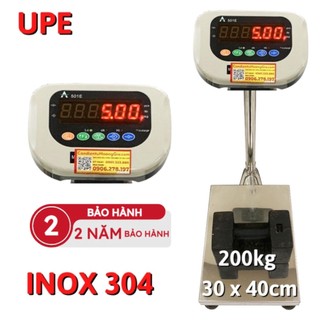 Cân điện tử 200kg 30×40 cm full inox chuyên cân hải sản