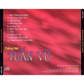Đĩa CD Tuấn Vũ - Những tình khúc yêu cầu top hits - CD Nhạc vàng chất lượng cao
