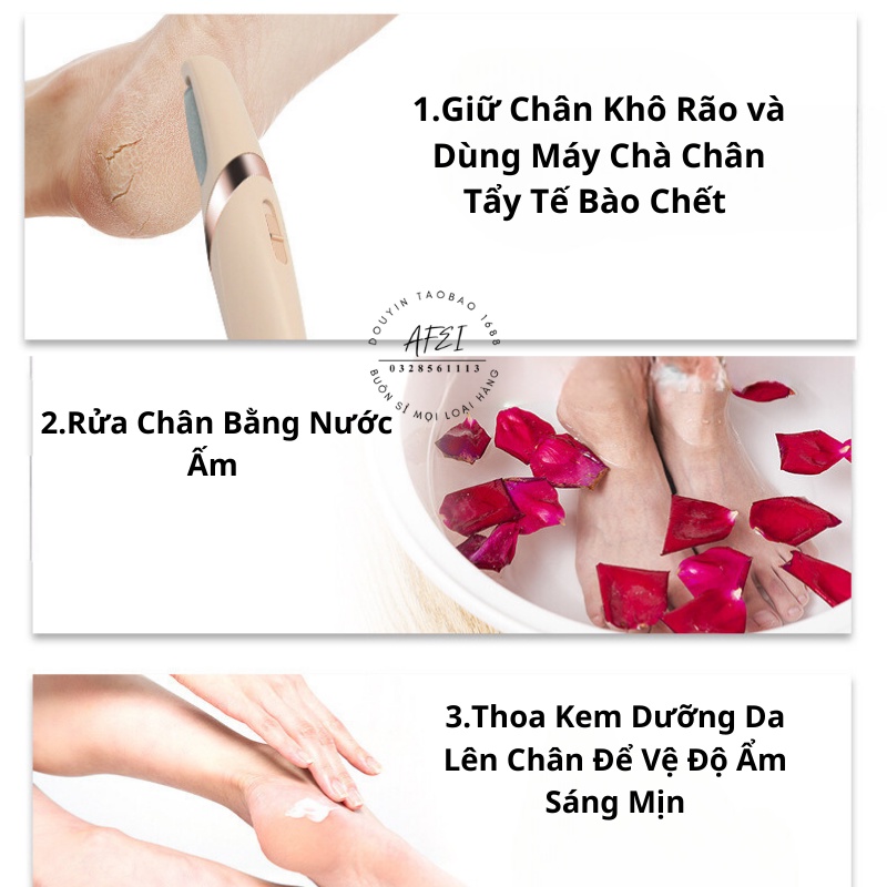 Máy Chà Gót Chân, Tẩy tế bào chết cho Tiệm Nail, Cá Nhân tại Nhà Tẩy Tế Bào Chết Sạc Pin Tích Điện 2 Đầu Mài - FL58