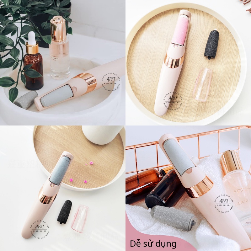 Máy Chà Gót Chân, Tẩy tế bào chết cho Tiệm Nail, Cá Nhân tại Nhà Tẩy Tế Bào Chết Sạc Pin Tích Điện 2 Đầu Mài - FL58