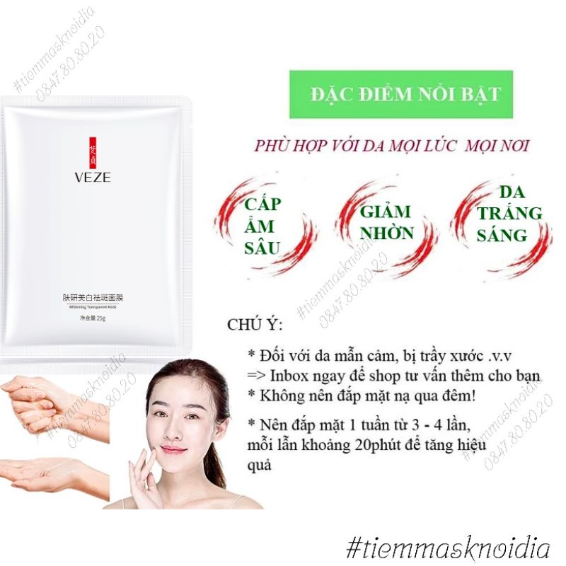 Deal 1k Mặt Nạ Venzen Nội Địa Trung Dưỡng Trắng Giảm Mụn Kiểm Soát Dầu